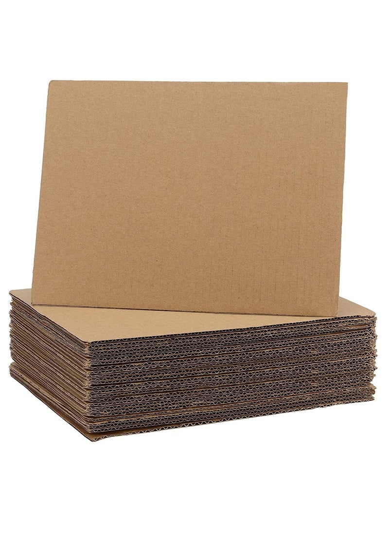 Premify - 20 Pack Cardboard Sheets, 9” x 6” Corrugated Sheets for Mailers Made with Kraft Paper, Flat Packaging Inserts for Shipping, Mailing, Arts & Crafts Etc - Image 1