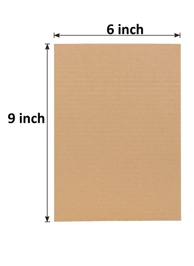 Premify - 20 Pack Cardboard Sheets, 9” x 6” Corrugated Sheets for Mailers Made with Kraft Paper, Flat Packaging Inserts for Shipping, Mailing, Arts & Crafts Etc - Image 1
