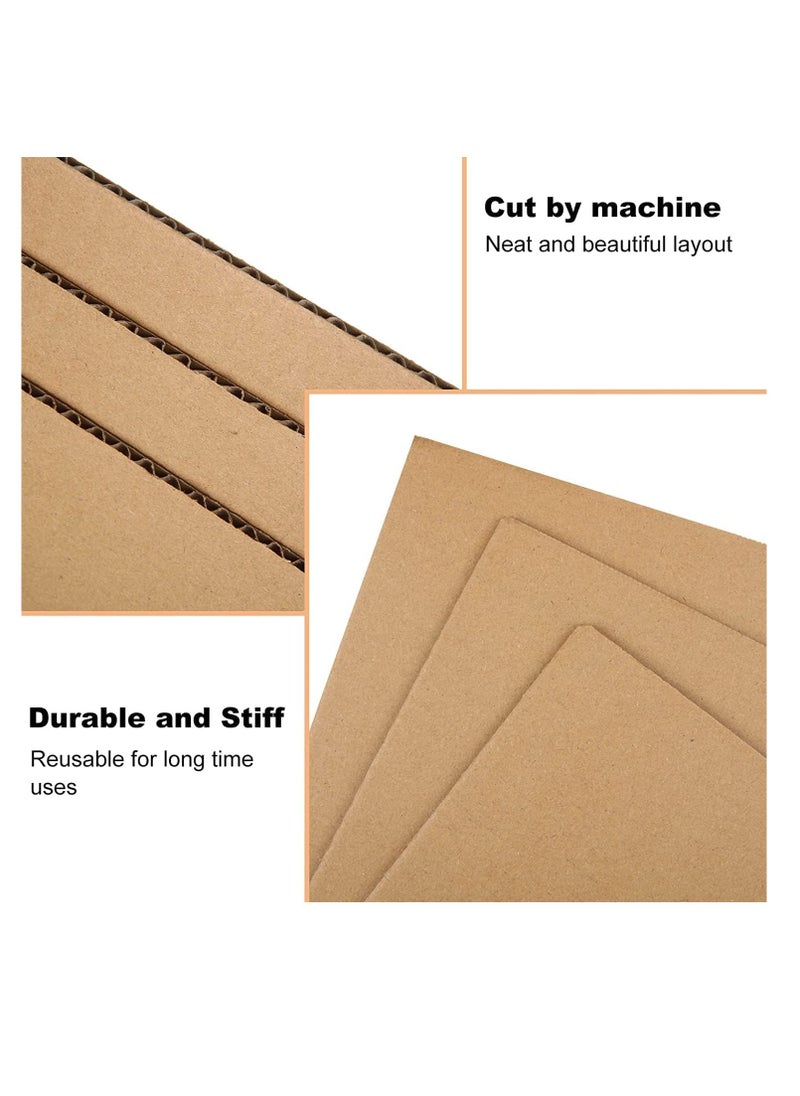Premify - 20 Pack Cardboard Sheets, 9” x 6” Corrugated Sheets for Mailers Made with Kraft Paper, Flat Packaging Inserts for Shipping, Mailing, Arts & Crafts Etc - Image 1