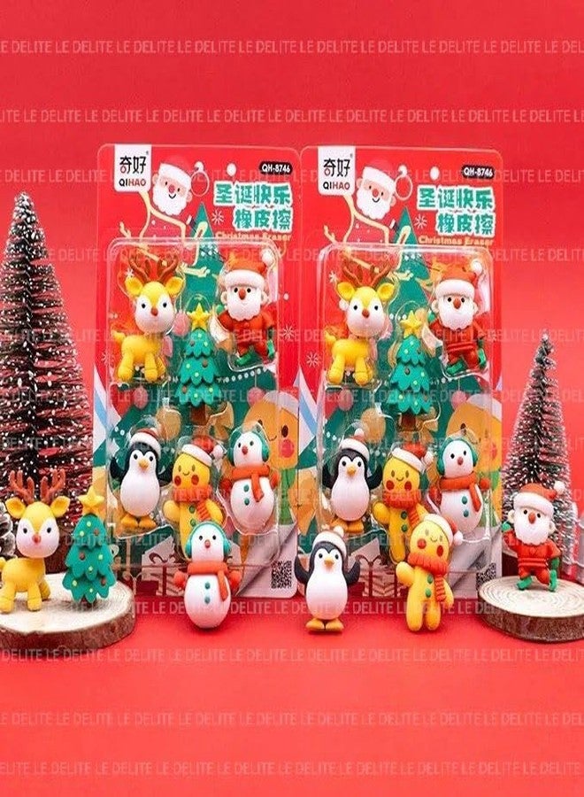Le Delite Christmas theme Erasers for Christmas return gifts, cute school stationary,decorate xmas party for kids assecories tree & table(eraser) - Image 2