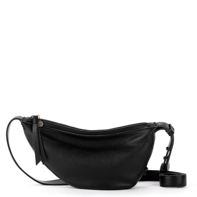 The Sak Tess Sling Bag in Leather, Adjustable Crossbody Strap, Black - Image 4