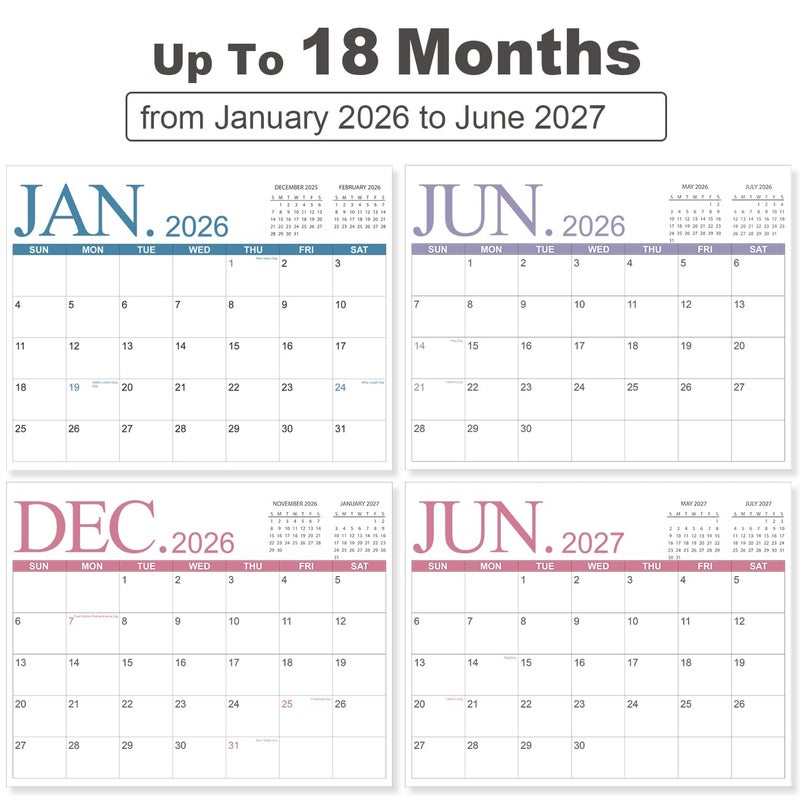Tuun Fuplan Calendar 2026 - Magnetic Fridge Calendar from January 2026 to June 2027, The Perfect Monthly Refrigerator Calendars 2026 for Family or Kitchen, Seasonal, 8.5'' x 11'', Four Color - Image 3