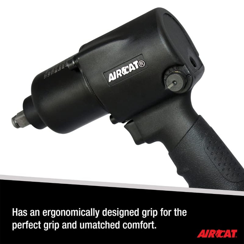 AIRCAT Pneumatic Tools 1431: 1/2-Inch Impact Wrench 1,000 ft-lbs of Torque - Standard Anvil - Image 3