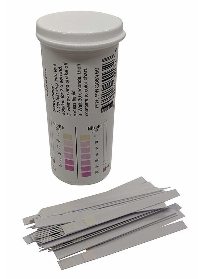 Bartovation Nitrite 0-25 Ppm, Nitrate 0-500 Ppm Two Pad Test Strip [Vial Of 50 Strips] - Image 2