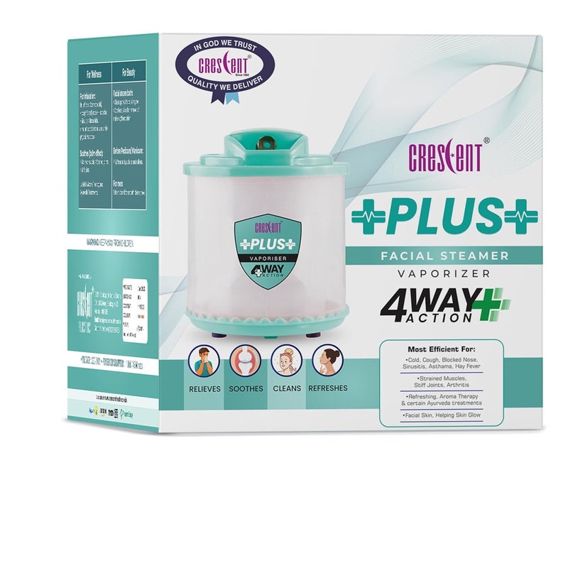 Crescent Steam Inhaler for Cold and Cough | Facial Vaporizer | Blue | Pack of 1 - Image 1