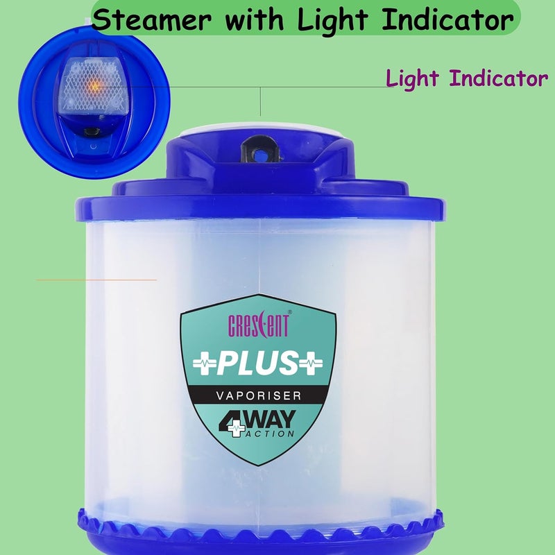 Crescent Steam Inhaler for Cold and Cough | Facial Vaporizer | Blue | Pack of 1 - Image 5