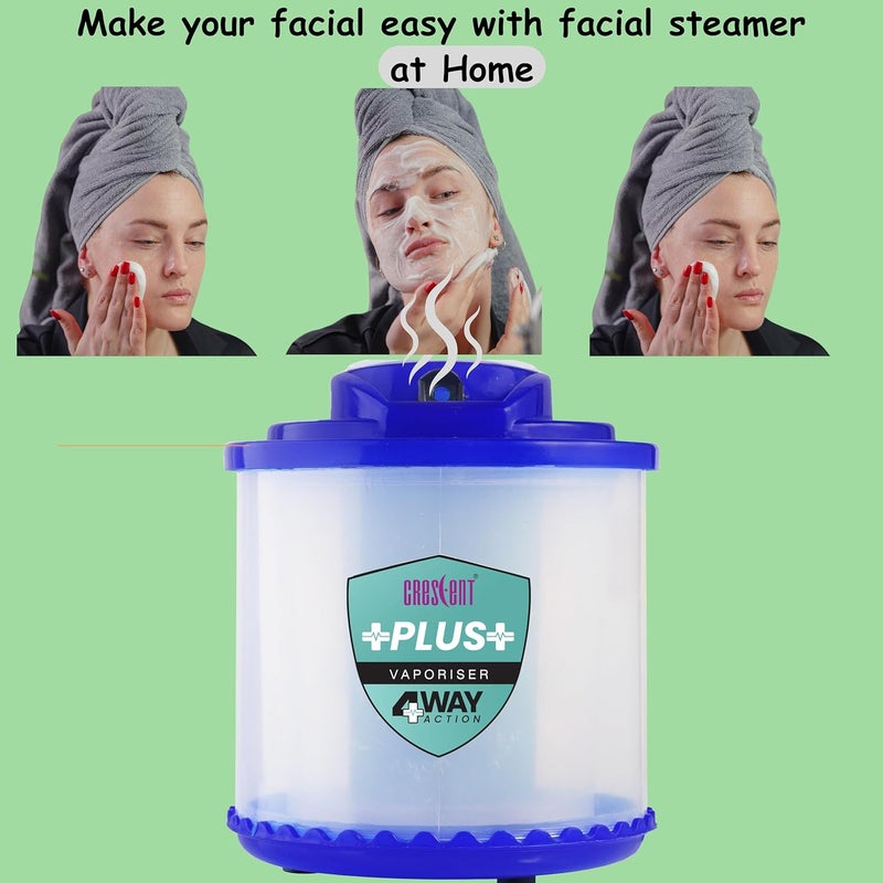 Crescent Steam Inhaler for Cold and Cough | Facial Vaporizer | Blue | Pack of 1 - Image 4