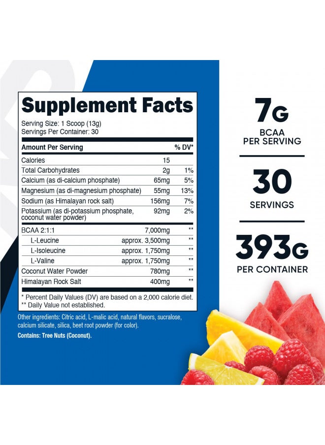 Nutricost - Nutricost BCAA + Hydration Powder (Fruit Punch) 30 Servings - Branched Chain Amino Acids with Hydration Complex - Gluten-Free, Non-GMO - Image 1