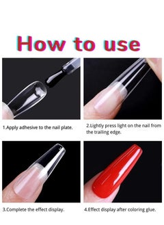 KASTWAVE 550Pcs Soft Gel Full Cover Nail Tips 11 Sizes Gel Nail Tips Full Cover False Nail Artificial Nails with Case Frosted T Shape Gel Nail Extensions for Nail Salons and DIY Nail Art  - Image 5