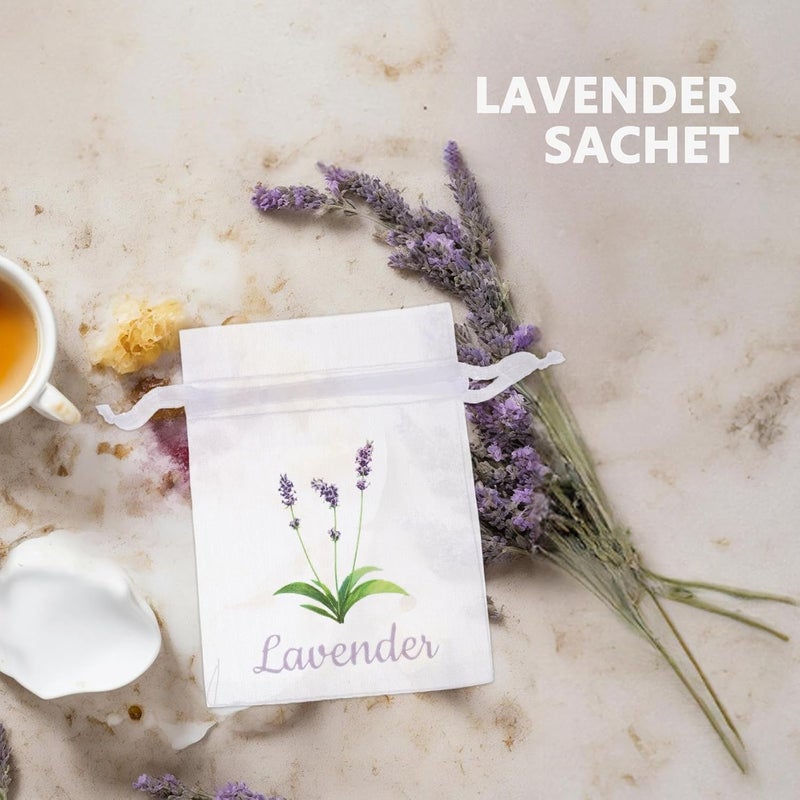 20pcs White Organza Drawstring Sachet Bags for Lavender Herbs and Spices, Empty Dried Flower Storage Pouches, Lightweight Mesh Bags for Home Fragrance and Closet Use - Image 5