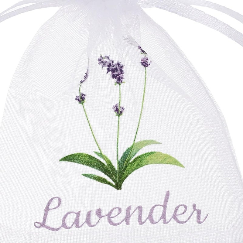 20pcs White Organza Drawstring Sachet Bags for Lavender Herbs and Spices, Empty Dried Flower Storage Pouches, Lightweight Mesh Bags for Home Fragrance and Closet Use - Image 3