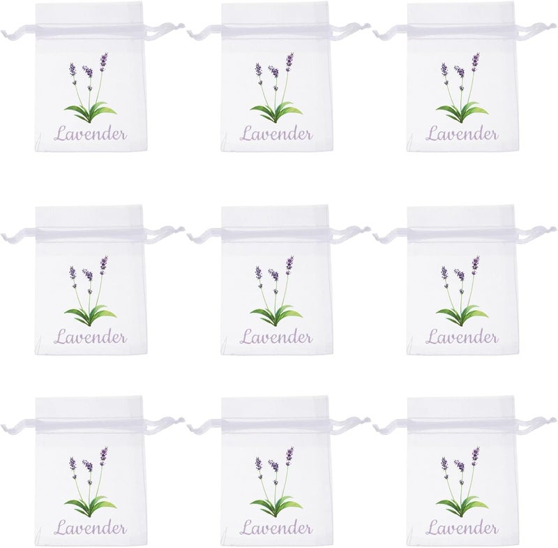 20pcs White Organza Drawstring Sachet Bags for Lavender Herbs and Spices, Empty Dried Flower Storage Pouches, Lightweight Mesh Bags for Home Fragrance and Closet Use - Image 1