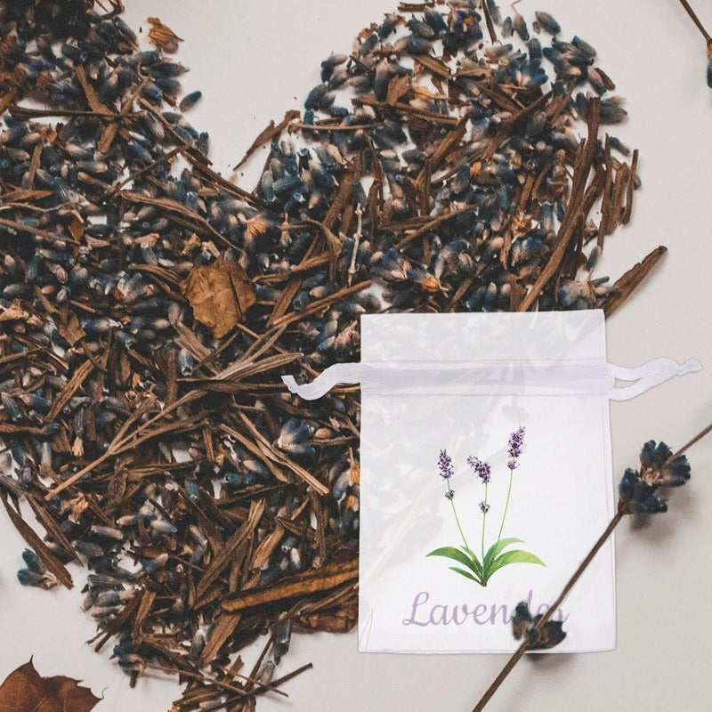 20pcs White Organza Drawstring Sachet Bags for Lavender Herbs and Spices, Empty Dried Flower Storage Pouches, Lightweight Mesh Bags for Home Fragrance and Closet Use - Image 4