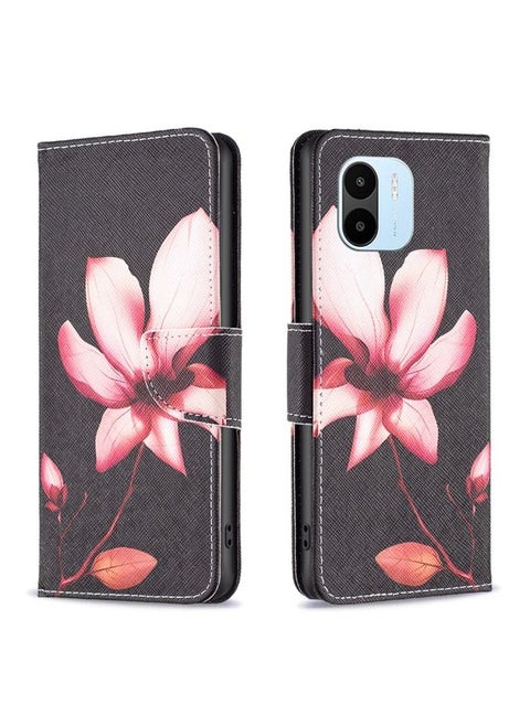 Case Cover For Xiaomi Redmi A1 / A1+ Colored Drawing Pattern Flip Leather Phone Case Lotus