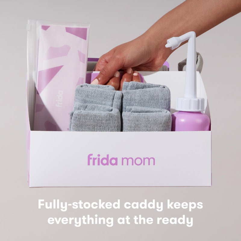Frida Mom C-Section Recovery Must Have Kit for Labor, Delivery, & Postpartum, Socks, Peri Bottle, Disposable Underwear, Abdominal Support Binder, Shower Wipes, Silicone Scar Patches, & Toiletry Bag - Image 5