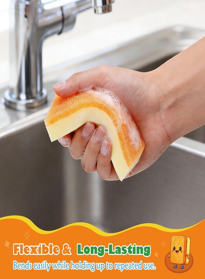 إسفنجة تنظيف UNIMADE، إسفنجات تنظيف مزدوجة الجوانب حساسة لدرجة الحرارة، إسفنجة أطباق غير قابلة للخدش للمطبخ، ناعمة في الماء الدافئ وصلبة في الماء البارد، عبوة من 6 قطع - Image 5