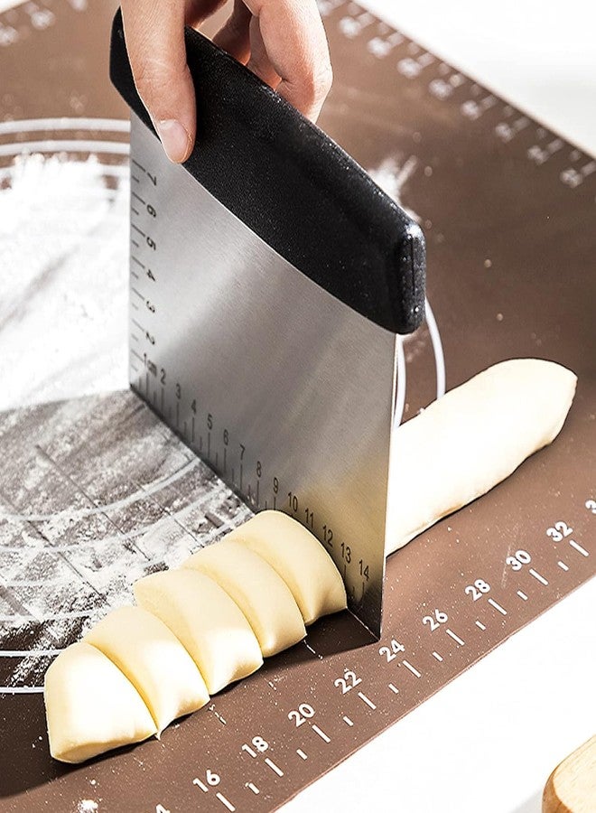 HomeAra Dough Scraper Baking Tools, Scale Dough Cutter Scraper Tool Kitchen Scraper and Chopper, Food Scraper Bread Cutter Bench Scraper for Baking Pastry Cake (1PCS, Black) - Image 2