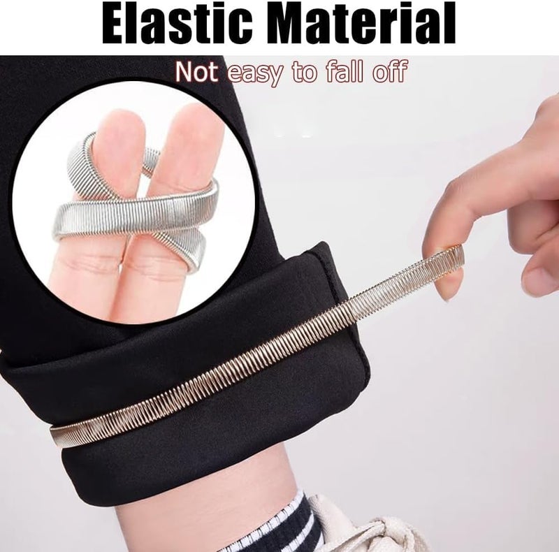 YelaJoy 4 Pcs Pants Hemming Holders, Stretchy Metal Trousers Edge Strips，Quick Adjustment, Elastic Armbands, for Pants, Sleeves, Garters, Wide Leg Trousers, Easy Fix - Image 5