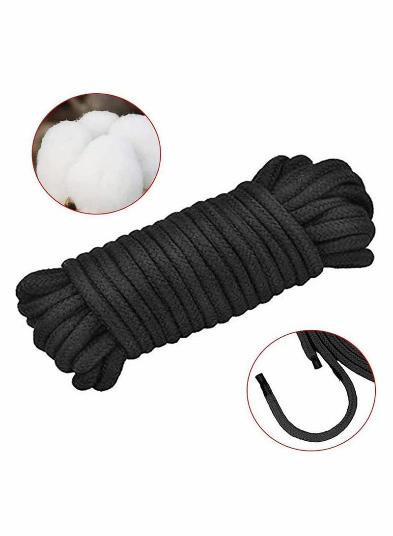 KASTWAVE 2 Roll 10M Soft Black Cotton Rope, for Wall Hanging, Decor Crafts Projects Macrame Knotting and Home Decoration  - Image 3