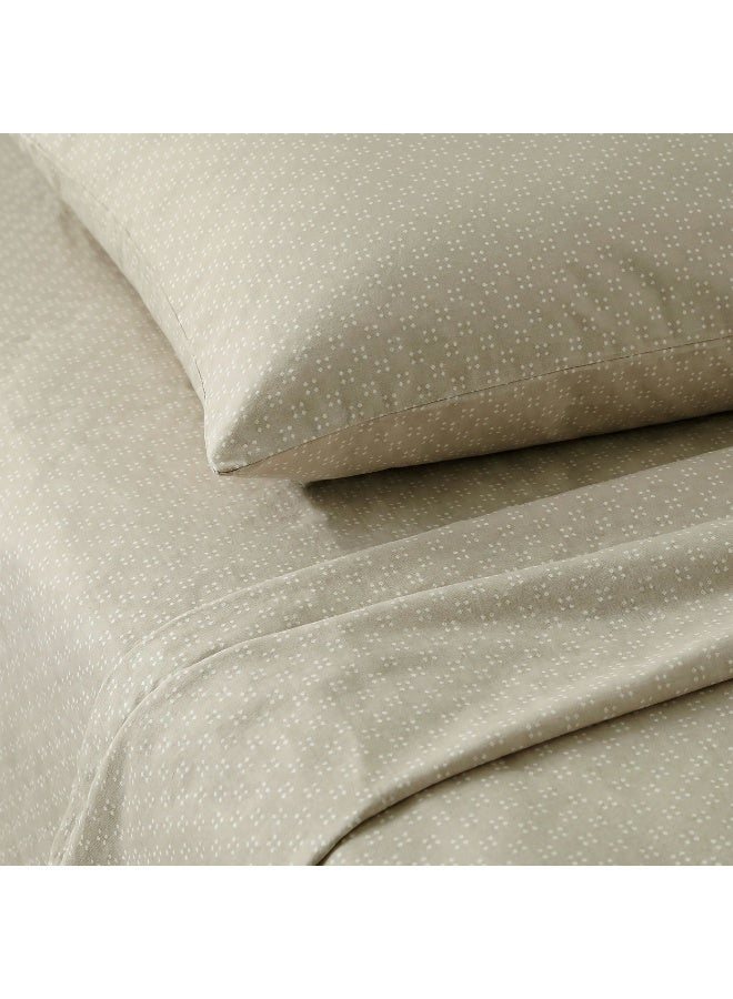 Morano Senses Bedsheet 4 pieces set 240 X 260 (Full XL, Twine) | Flat Sheet + 3 Pillowcases, Machine Washable, 50x70 cm Pillowcase, 45x185 cm Long Pillowcase, Palmera Model - Image 1
