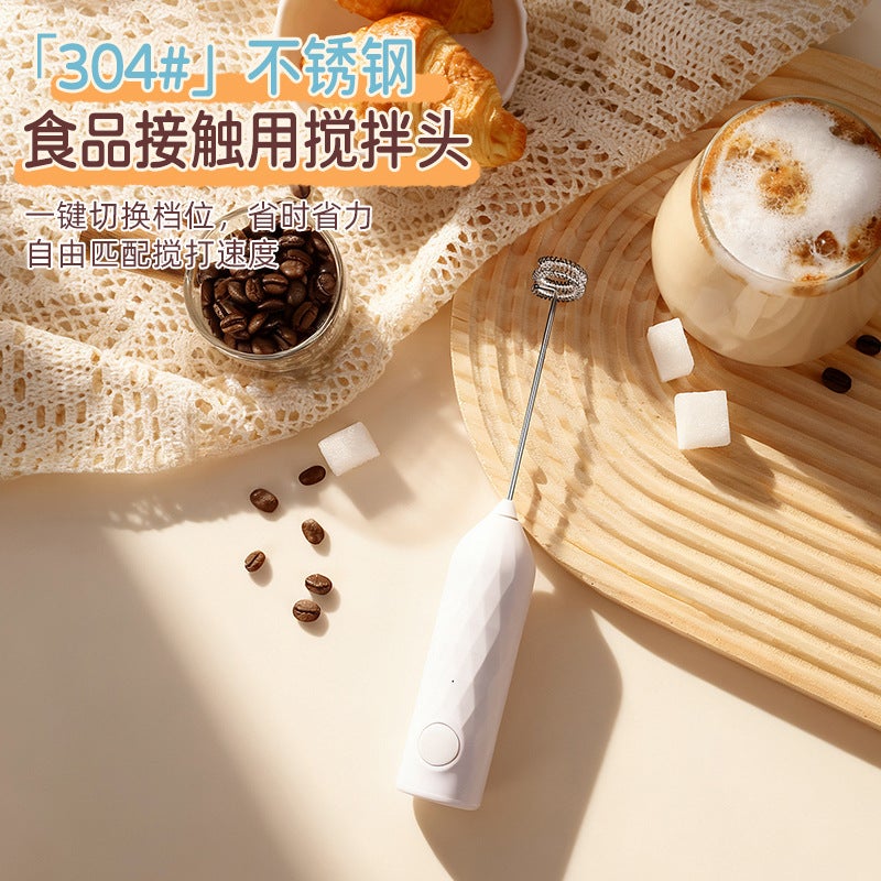 JLB Handheld Mini Coffee Milk Frother, 3-Speed Wireless Electric Egg Beater, USB Rechargeable Cream Whisk - Image 1