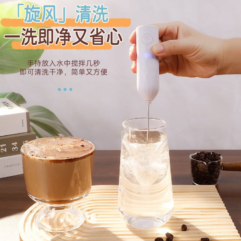 JLB Handheld Mini Coffee Milk Frother, 3-Speed Wireless Electric Egg Beater, USB Rechargeable Cream Whisk - Image 3
