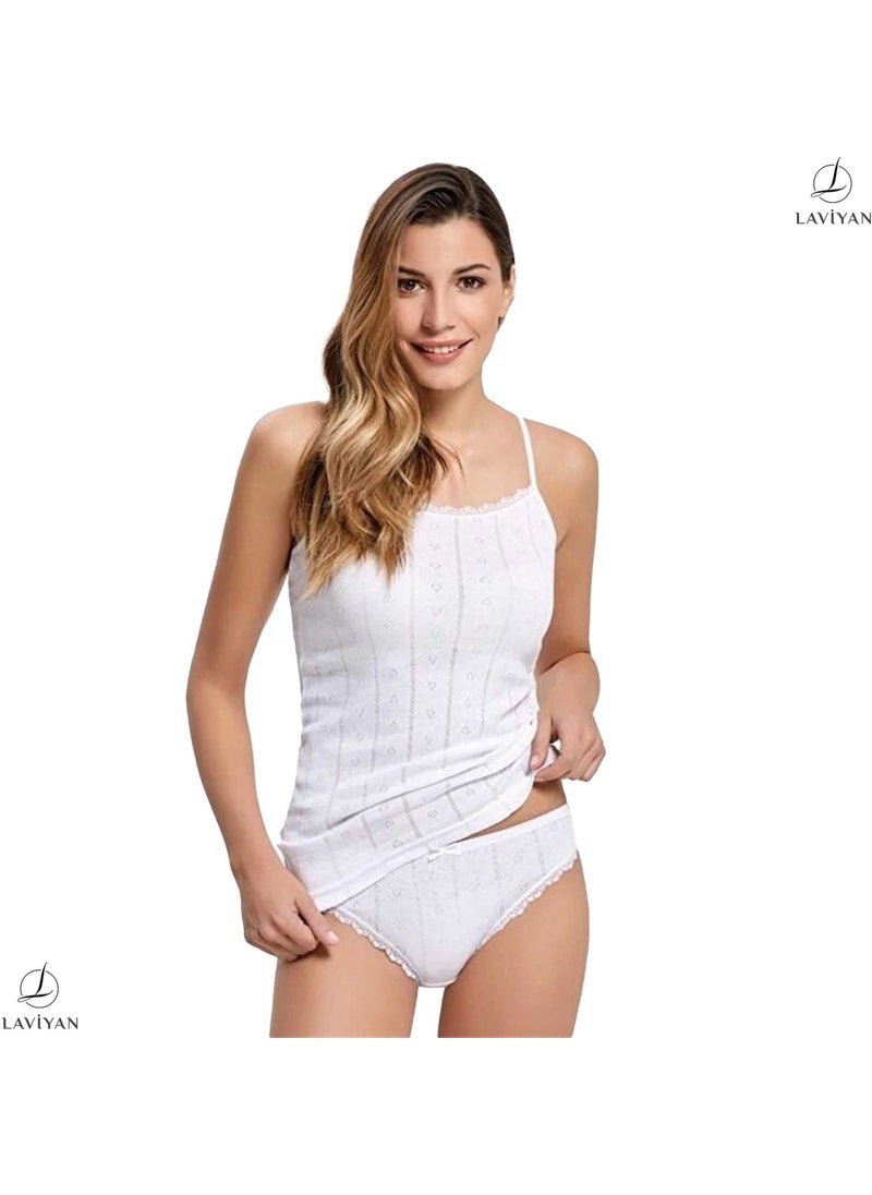 Laviyan Women's Undershirt and Panties Set, Underwear Set 2 Sets 4 Pieces, Jacquard, Tutku  - Image 3