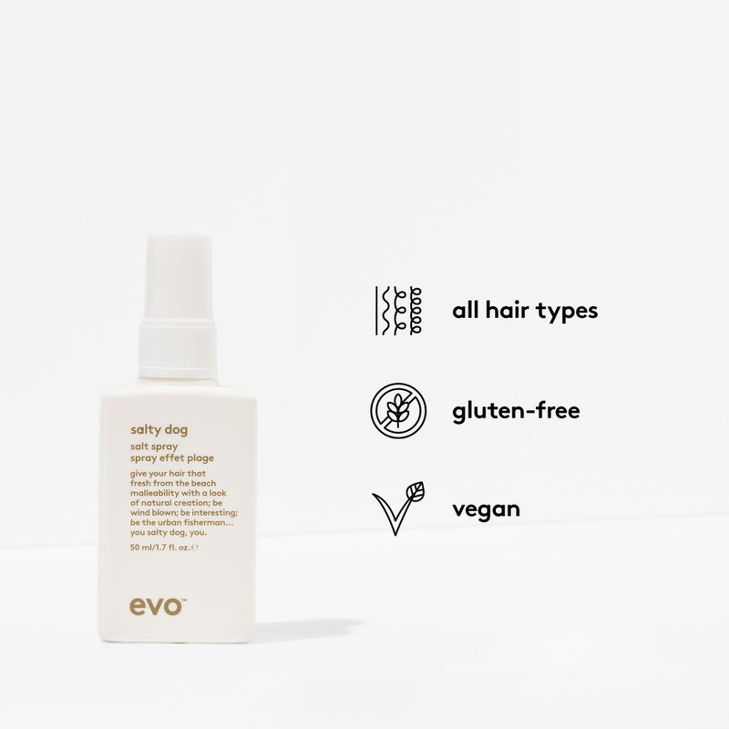 EVO Salty Dog Salt Spray - Travel Size Hair Styling Salt Spray For Touchable Beachy Texture, Volume & Natural Matte Finish - 1.7fl.oz - Image 3