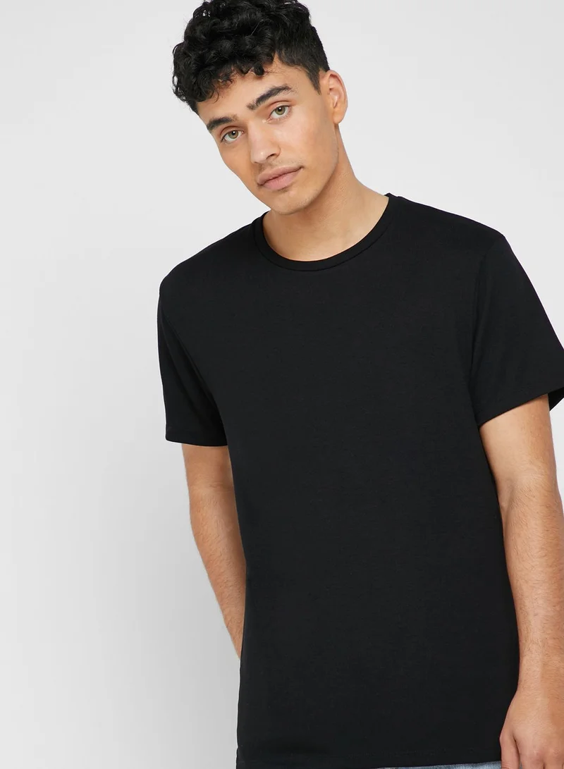 TOPMAN Viscose Crew Neck T-Shirt