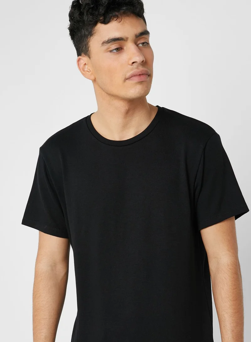 TOPMAN Viscose Crew Neck T-Shirt