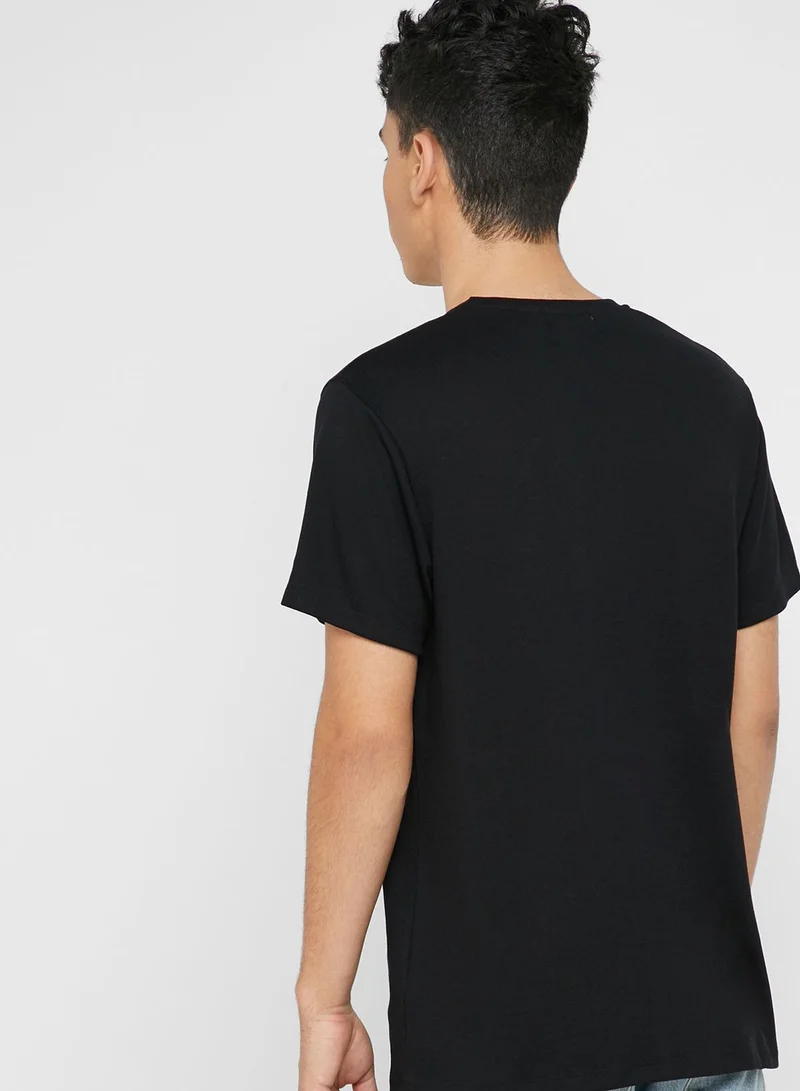 TOPMAN Viscose Crew Neck T-Shirt