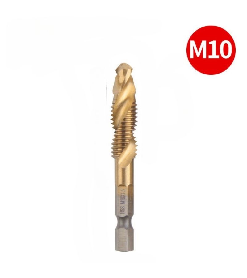 SIQICNC M10 مثقاب لولبي ذهبي من الفولاذ عالي السرعة (HSS) طقم قطعة واحدة لآلة البراغي - Image 1