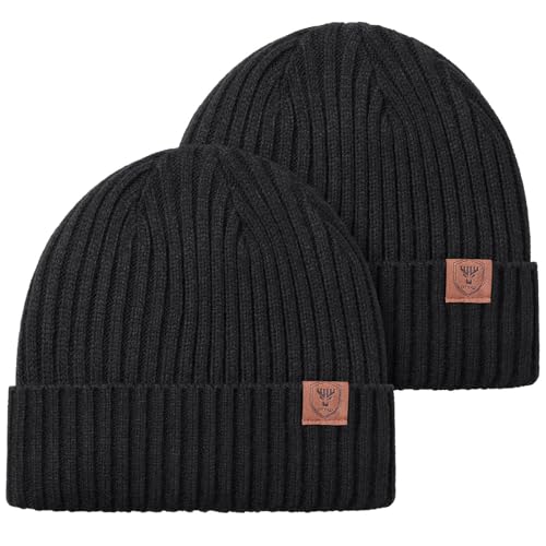 OZERO Knit Beanie Winter Hat, Thermal Thick Polar Fleece Snow Skull Cap for Men and Women - Image 1