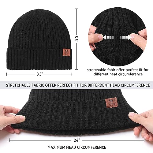 OZERO Knit Beanie Winter Hat, Thermal Thick Polar Fleece Snow Skull Cap for Men and Women - Image 5