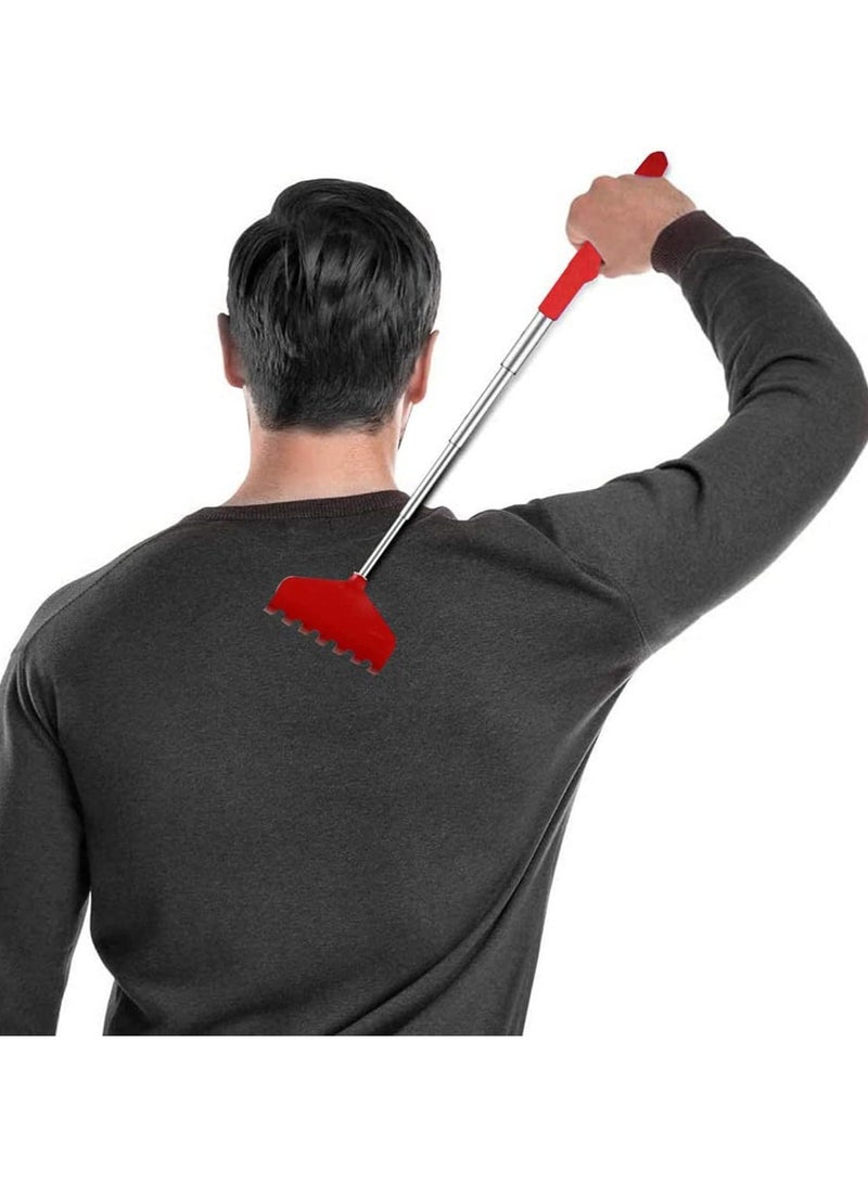 Red cross-section back scratcher, 68cm, extendable - Image 2