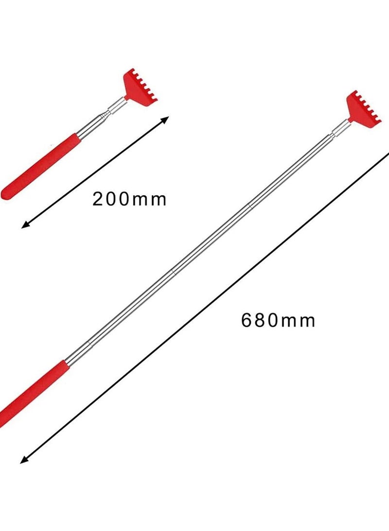 Red cross-section back scratcher, 68cm, extendable - Image 3