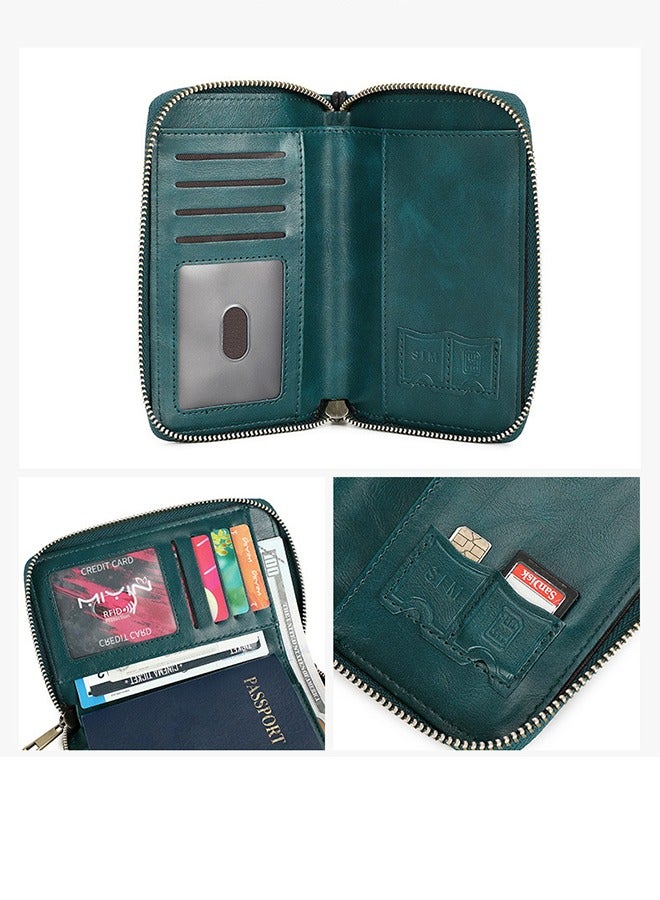 Charm Rfid Blocking Passport Wallet - Large Capacity Zippered Travel Organizer, Id Bag With Multiple Card Slots And Sim Card Pocket  - Image 5