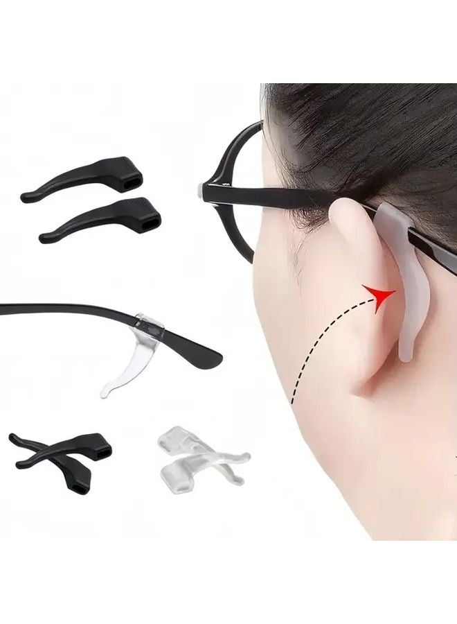 2 Pairs Transparent Anti Slip Glasses Ear Hooks Eyewear Retainers with Comfortable Ear Grips - Image 2