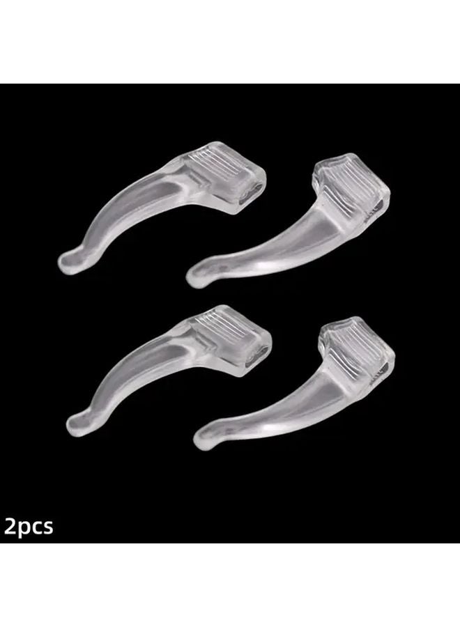 2 Pairs Transparent Anti Slip Glasses Ear Hooks Eyewear Retainers with Comfortable Ear Grips - Image 1