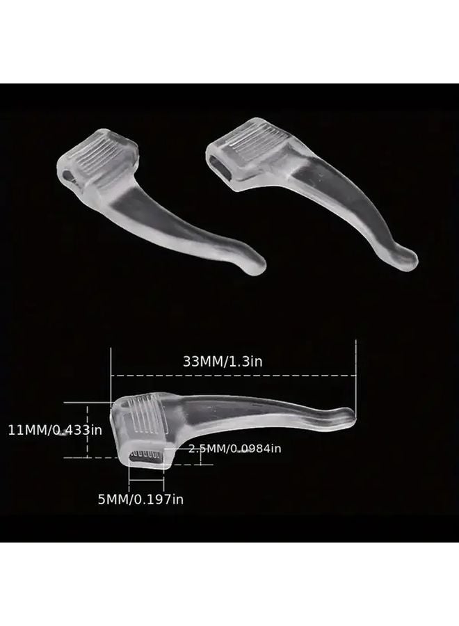 2 Pairs Transparent Anti Slip Glasses Ear Hooks Eyewear Retainers with Comfortable Ear Grips - Image 5