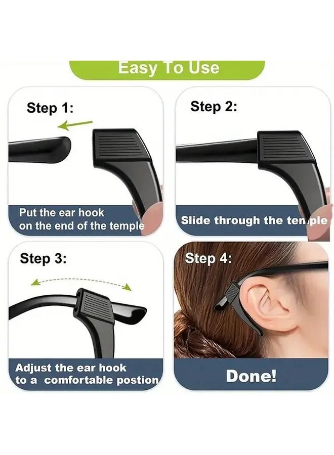 2 Pairs Transparent Anti Slip Glasses Ear Hooks Eyewear Retainers with Comfortable Ear Grips - Image 3