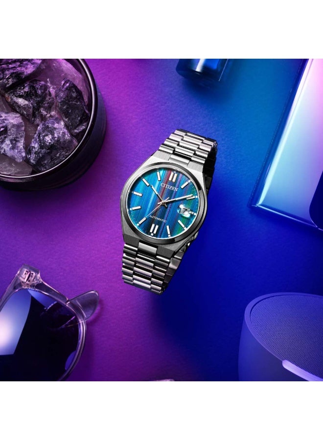 Citizen Tsuyosa NJ0151-53W Automatic Men's Watch | Spectrum Rainbow Dial | Stainless Steel Bracelet | Sapphire Crystal | 40mm - Image 4