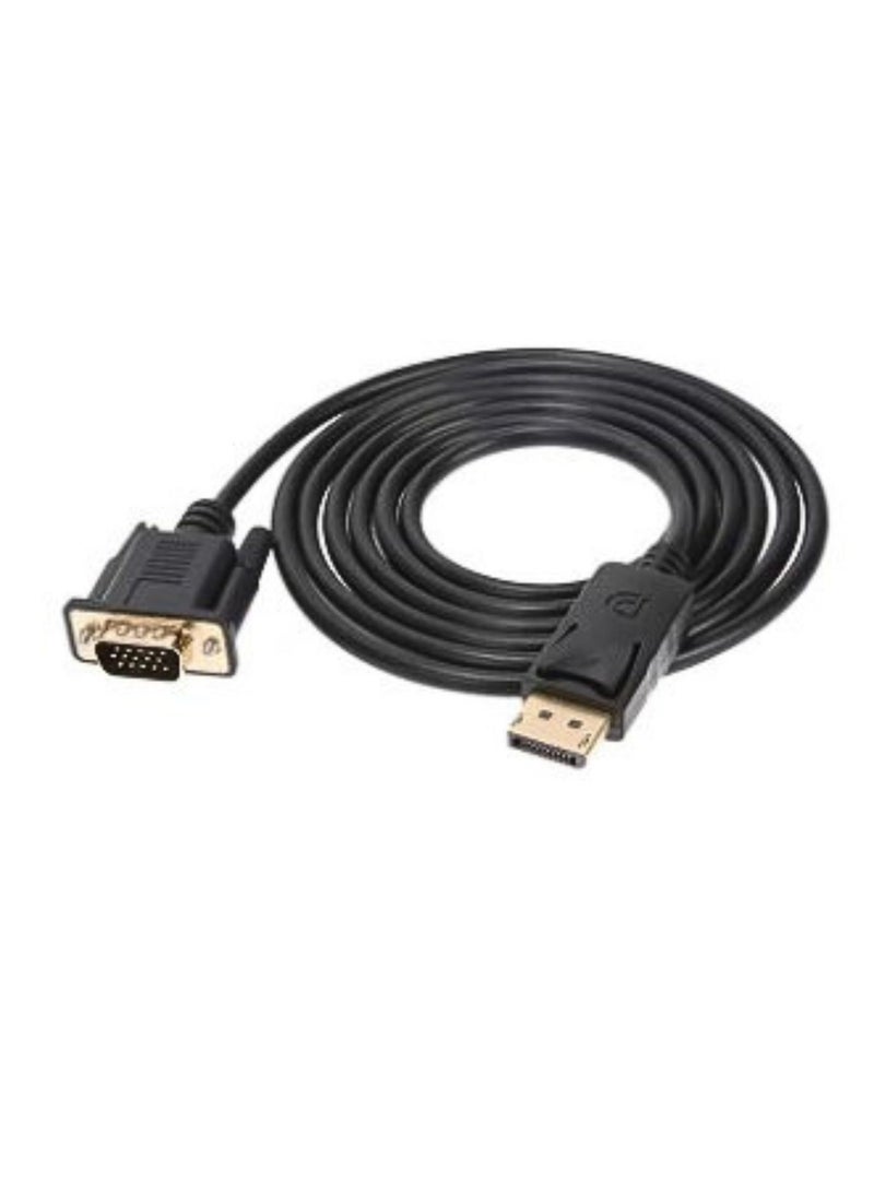 Terabyte Thunderbolt Display Port DP To VGA Male Adapter Converter Cable Black - Image 1