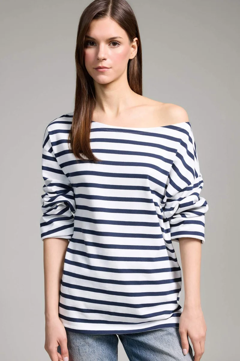 DeFacto Relax Fit Boat Neck Premium T-Shirt