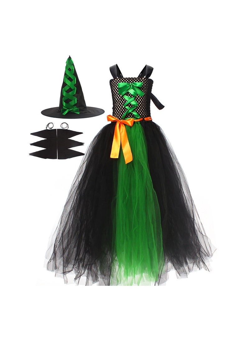 Three-Piece Sett WitchDress Bat Sleeve Witch Dress Cosplay Girl Dress - Image 1