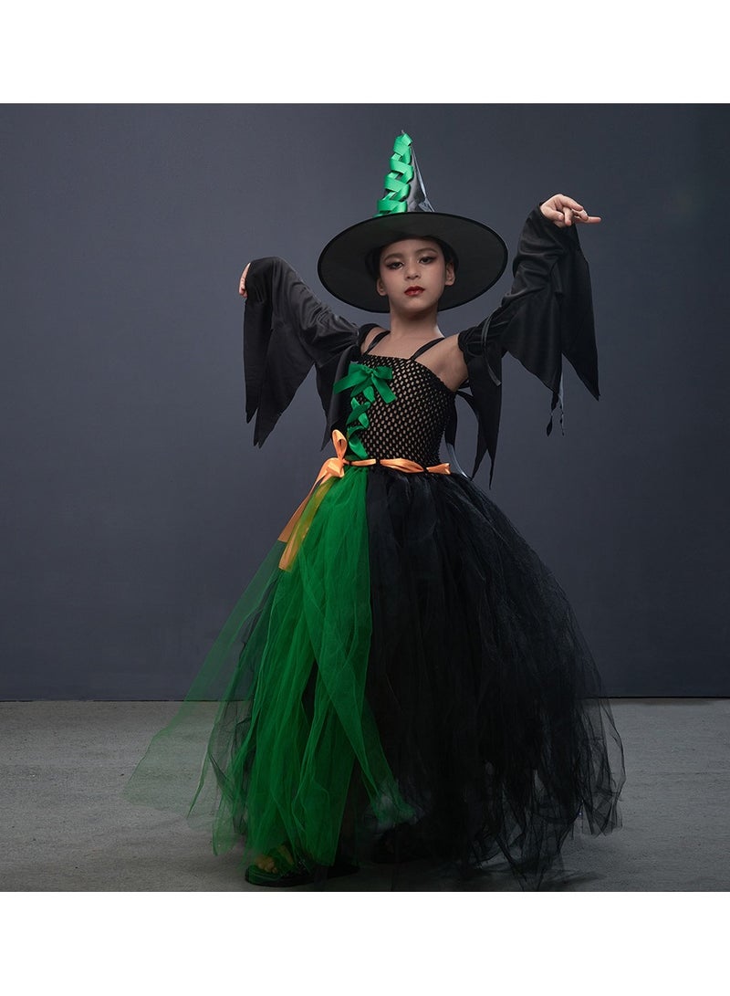 Three-Piece Sett WitchDress Bat Sleeve Witch Dress Cosplay Girl Dress - Image 2