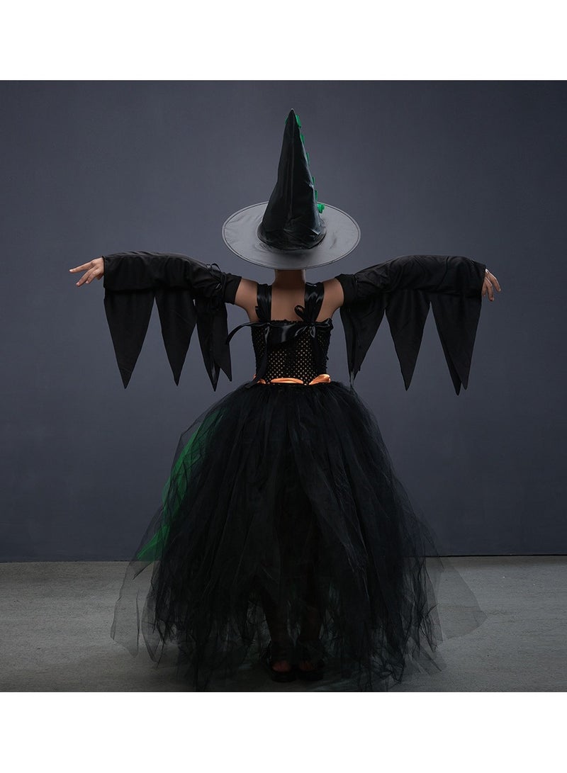 Three-Piece Sett WitchDress Bat Sleeve Witch Dress Cosplay Girl Dress - Image 3