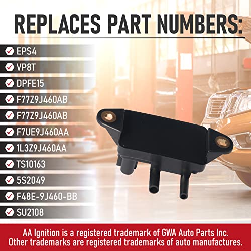 AA Ignition EGR - حساس ضغط استرجاع غاز العادم - يحل محل DPFE15، F77Z9J460AB، F77Z9J460AB، VP8T - متوافق مع سيارات فورد، لينكولن، ميركوري - إكسبيديشن، إيسكيب، فوكوس، F-150 - Image 3