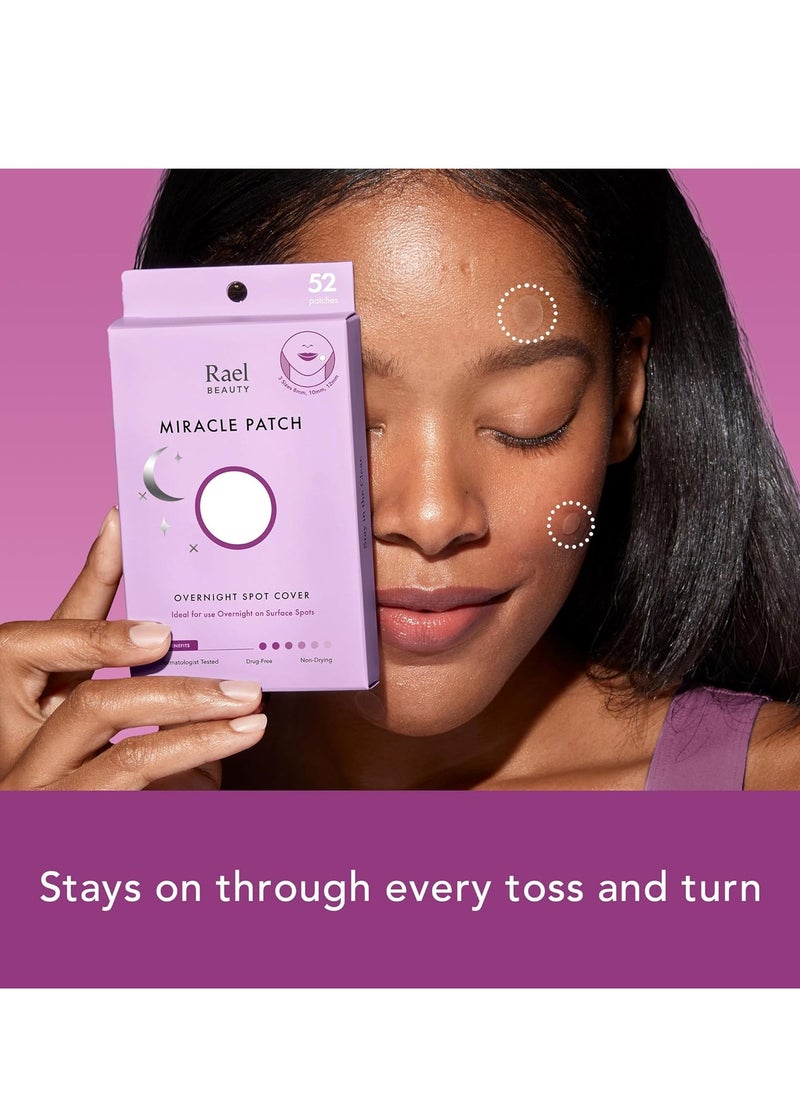 Rael BEAUTY - Rael Pimple Patches, Miracle Overnight Spot Cover - Hydrocolloid Acne Patch for Face, Zit & Blemish, Thicker & Extra Adhesion, Absorbing Cover, All Skin Types, Vegan, Cruelty Free, 3 Sizes (52 Count) - Image 1