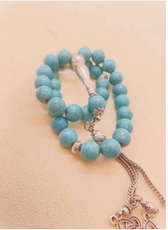 Generic 33 Natural Turquoise Muslim Prayer Beads, Tasbih Beads Handmade-10mm  - Image 4